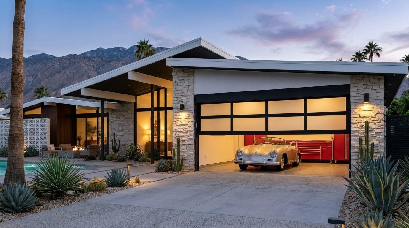 Alami Custom Garage Doors Garage Door Gliding Open Revealing Warm Illuminated Interior